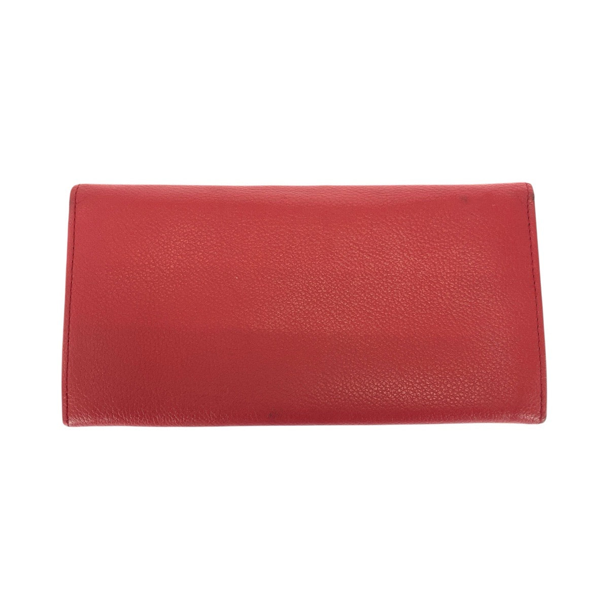 21294
SAINT LAURENT サンローラン YSL レッド ゴールド金具 レザー 長財布 ロングウォレット レディース AB14