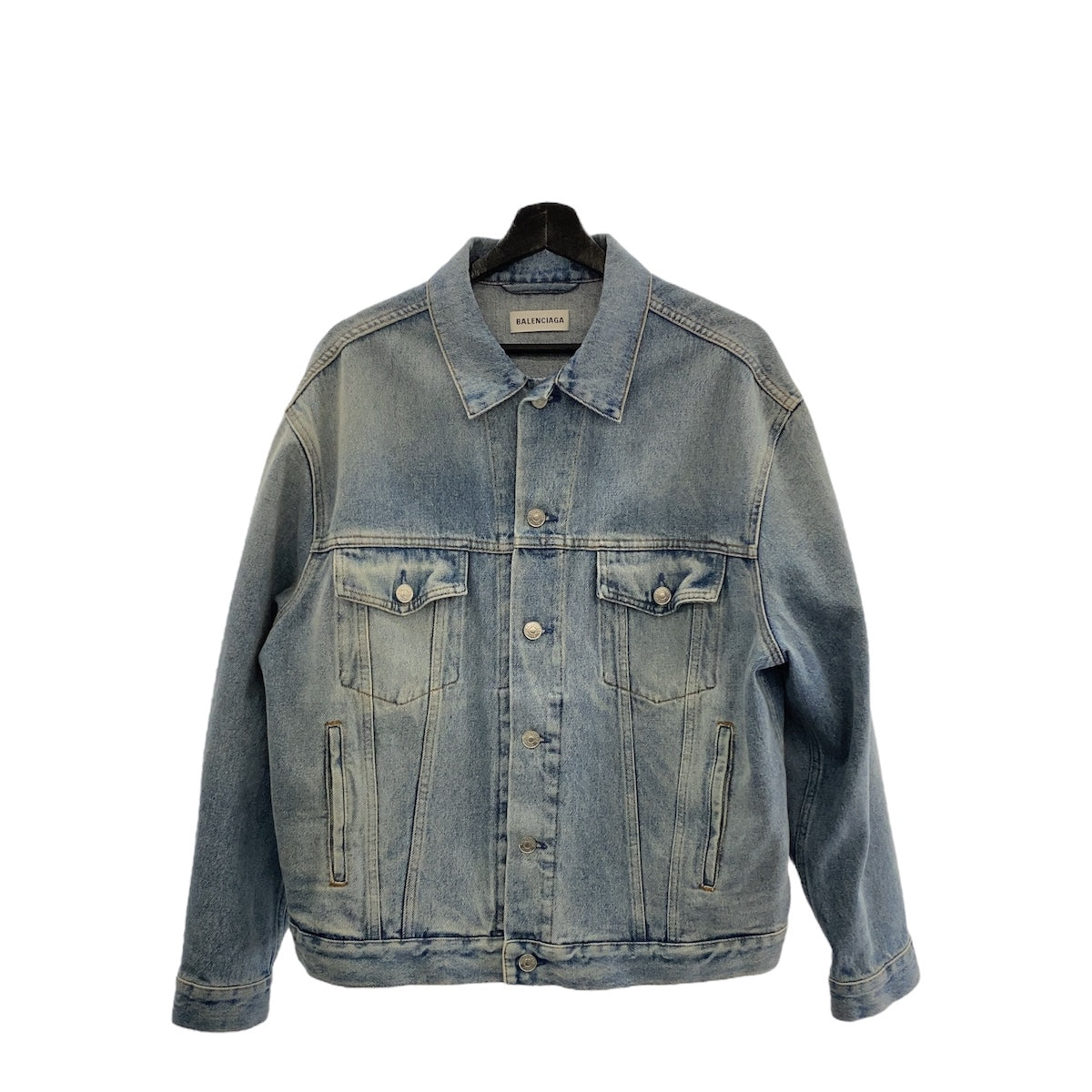 21297
BALENCIAGA バレンシアガ バックロゴ サイズ34 ライトブルー デニム コットン / ポリエステル 571449 デニムジャケット アウター メンズ ABP68