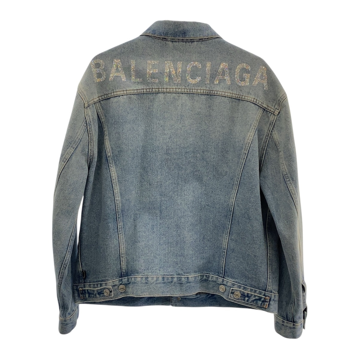 21297
BALENCIAGA バレンシアガ バックロゴ サイズ34 ライトブルー デニム コットン / ポリエステル 571449 デニムジャケット アウター メンズ ABP68