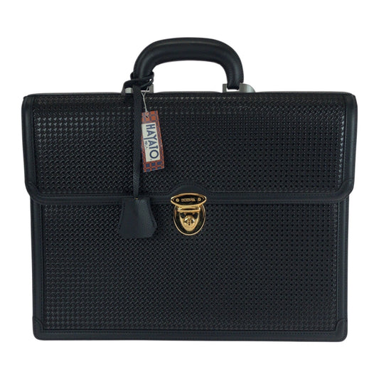 21299
INDENYA 印傳屋 HAYATO 隼人 千鳥格子柄 ブラック 黒 ゴールド金具 レザー ビジネスバッグ ブリーフケース メンズ SA63
