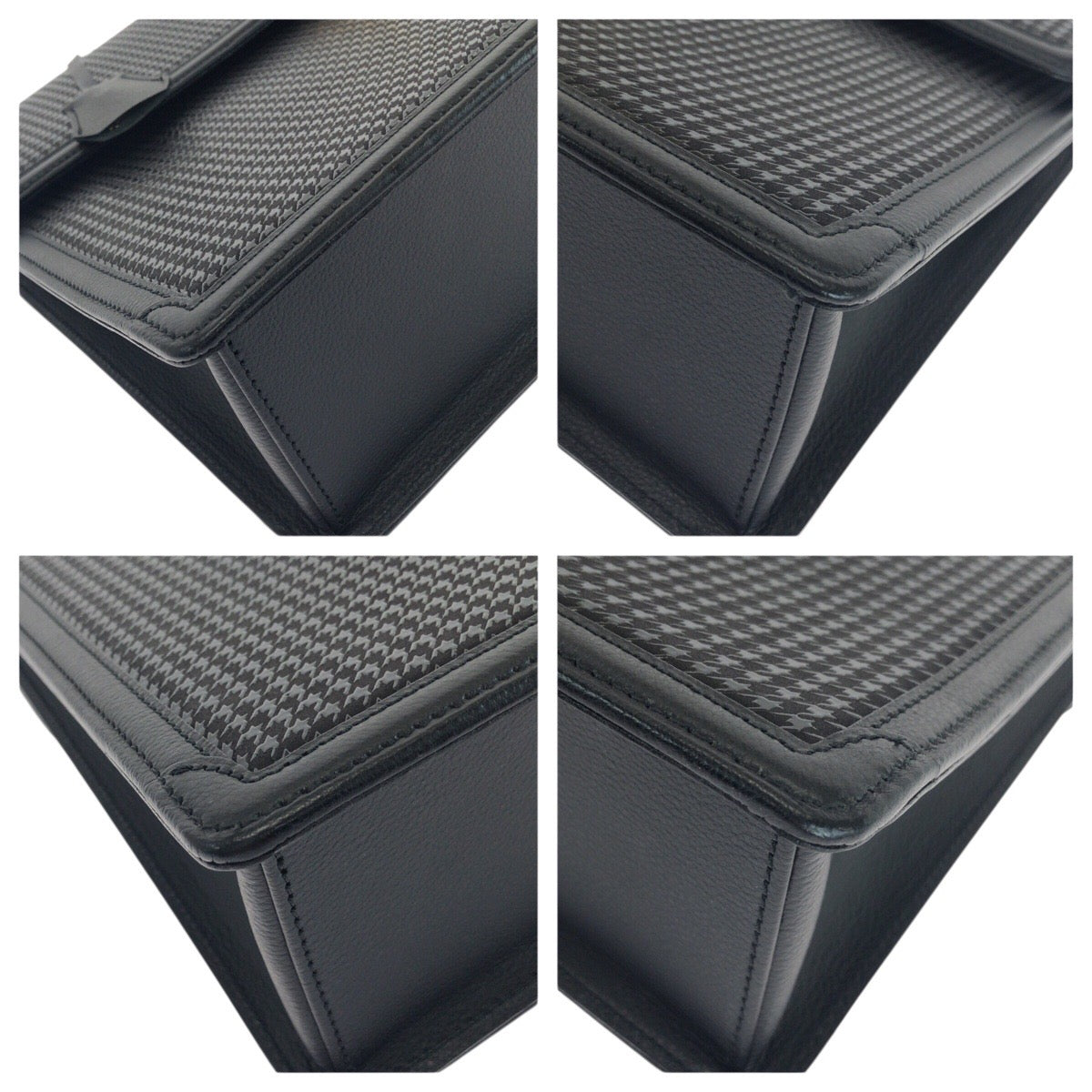 21299
INDENYA 印傳屋 HAYATO 隼人 千鳥格子柄 ブラック 黒 ゴールド金具 レザー ビジネスバッグ ブリーフケース メンズ SA63