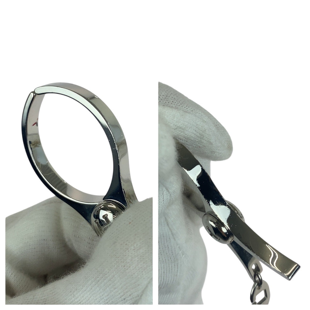 21300
HERMES エルメス シルバー メタル キーホルダー バッグチャーム グローブホルダー レディース A