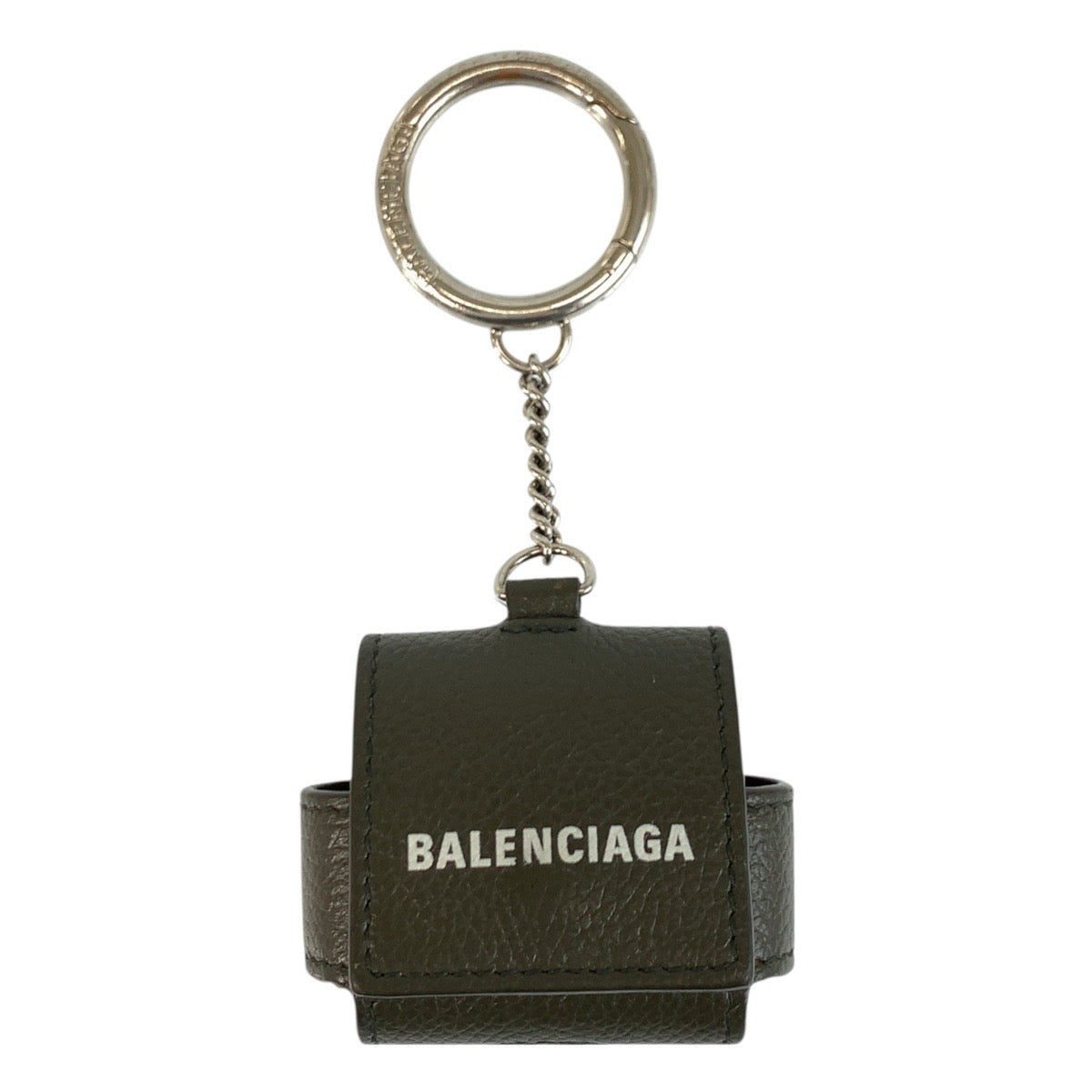 21302
BALENCIAGA バレンシアガ Cash グレー ブラウン シルバー金具 レザー 655679 3590 エアポッズケース AirPodsケース 男女兼用 メンズ ABP