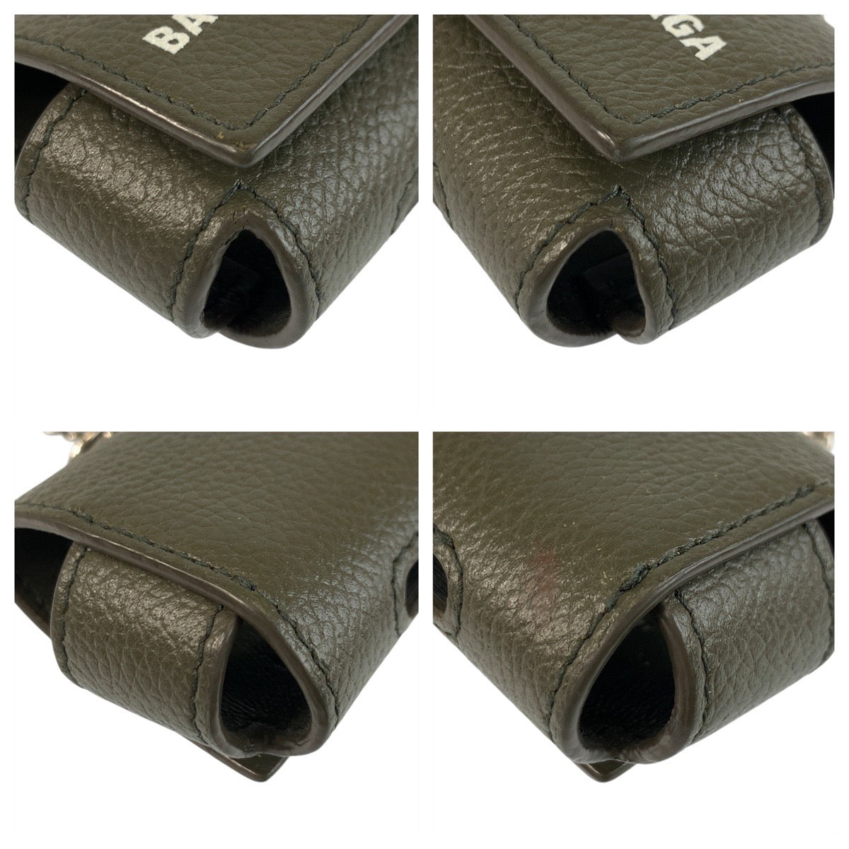 21302
BALENCIAGA バレンシアガ Cash グレー ブラウン シルバー金具 レザー 655679 3590 エアポッズケース AirPodsケース 男女兼用 メンズ ABP