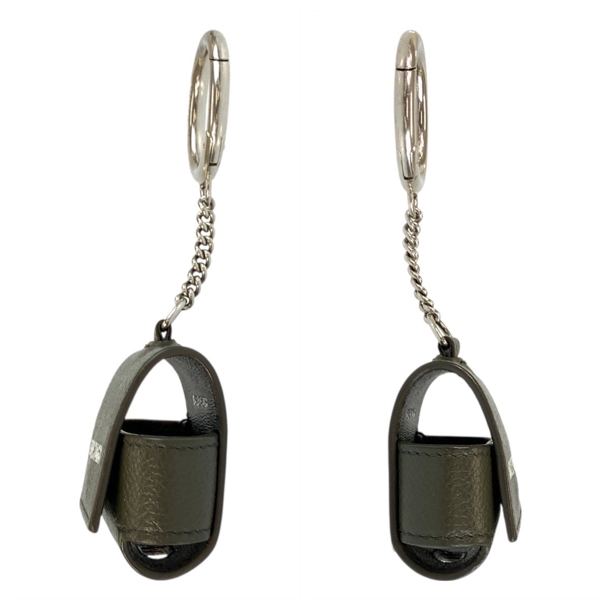 21302
BALENCIAGA バレンシアガ Cash グレー ブラウン シルバー金具 レザー 655679 3590 エアポッズケース AirPodsケース 男女兼用 メンズ ABP