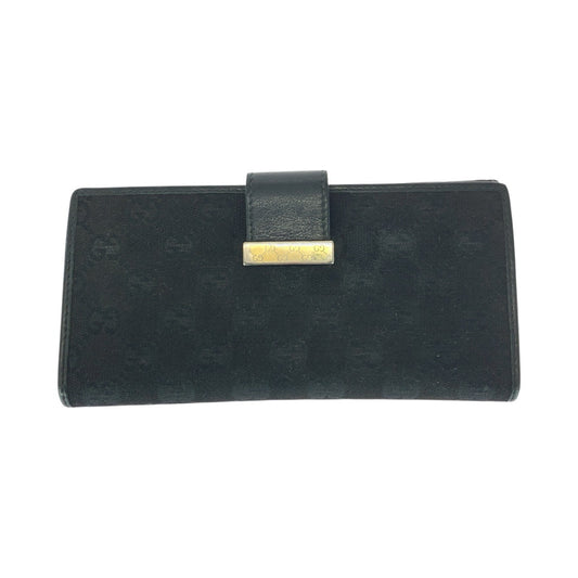 21304
GUCCI グッチ ブラック 黒 ゴールド金具 GGキャンバス 212089 長財布 ロングウォレット レディース AB8