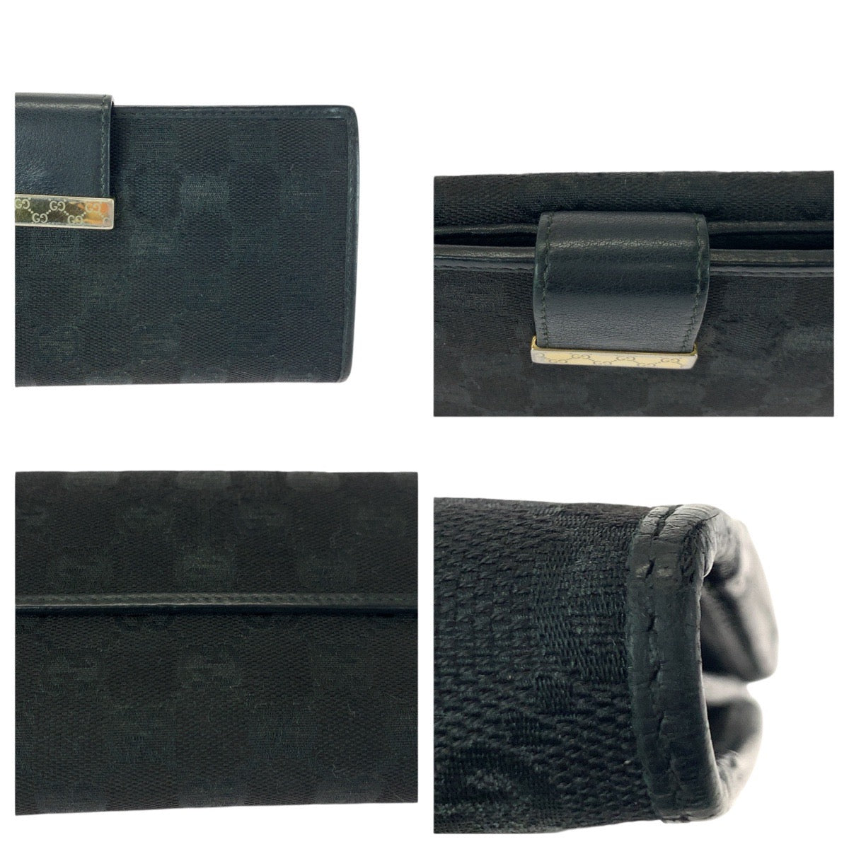 21304
GUCCI グッチ ブラック 黒 ゴールド金具 GGキャンバス 212089 長財布 ロングウォレット レディース AB8