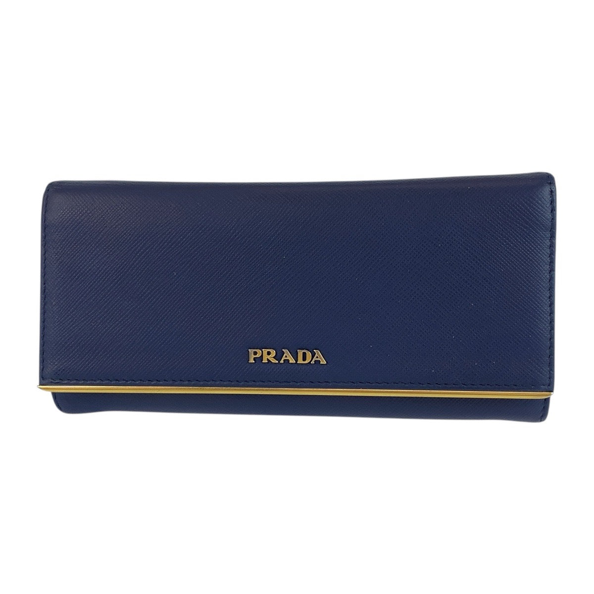 21305
PRADA プラダ サフィアーノ ブルー ゴールド金具 レザー 長財布 ロングウォレット レディース AB23