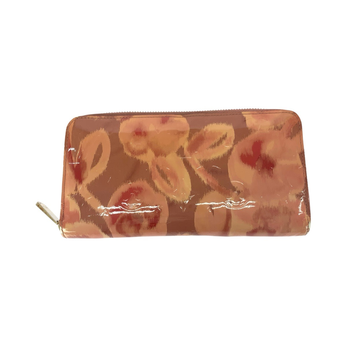 21307
LOUIS VUITTON ルイヴィトン イカットフラワー サーモンピンク ゴールド金具 ヴェルニ / パテントレザー M90020 長財布 ラウンドファスナー レディース AB18