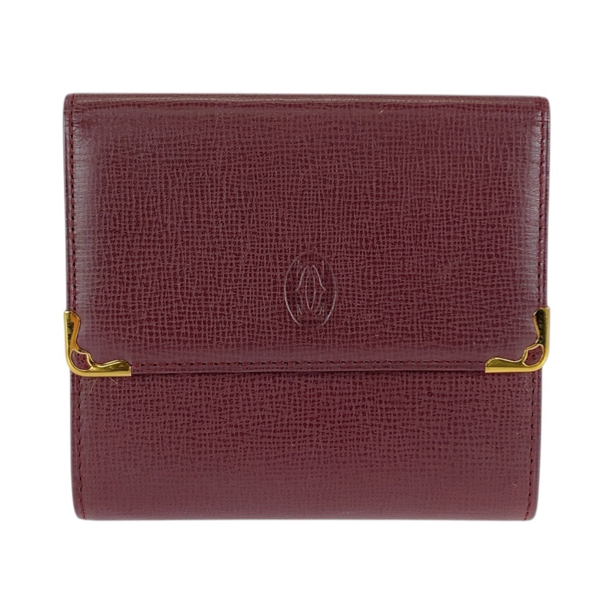 21309
CARTIER カルティエ ヴィンテージ マストライン Wホック ワインレッド ゴールド金具 レザー 折財布 コンパクトウォレット レディース ABP