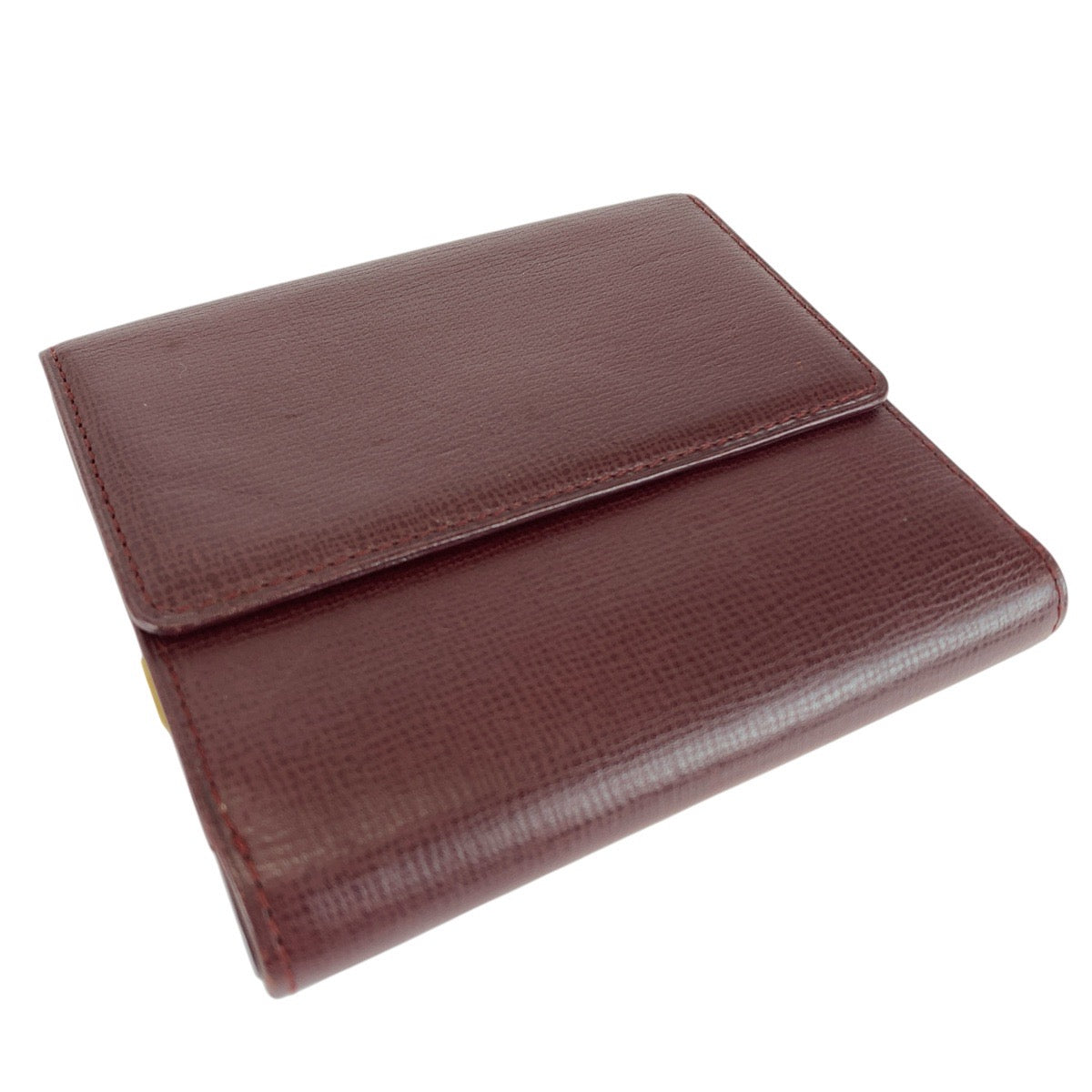 21309
CARTIER カルティエ ヴィンテージ マストライン Wホック ワインレッド ゴールド金具 レザー 折財布 コンパクトウォレット レディース ABP