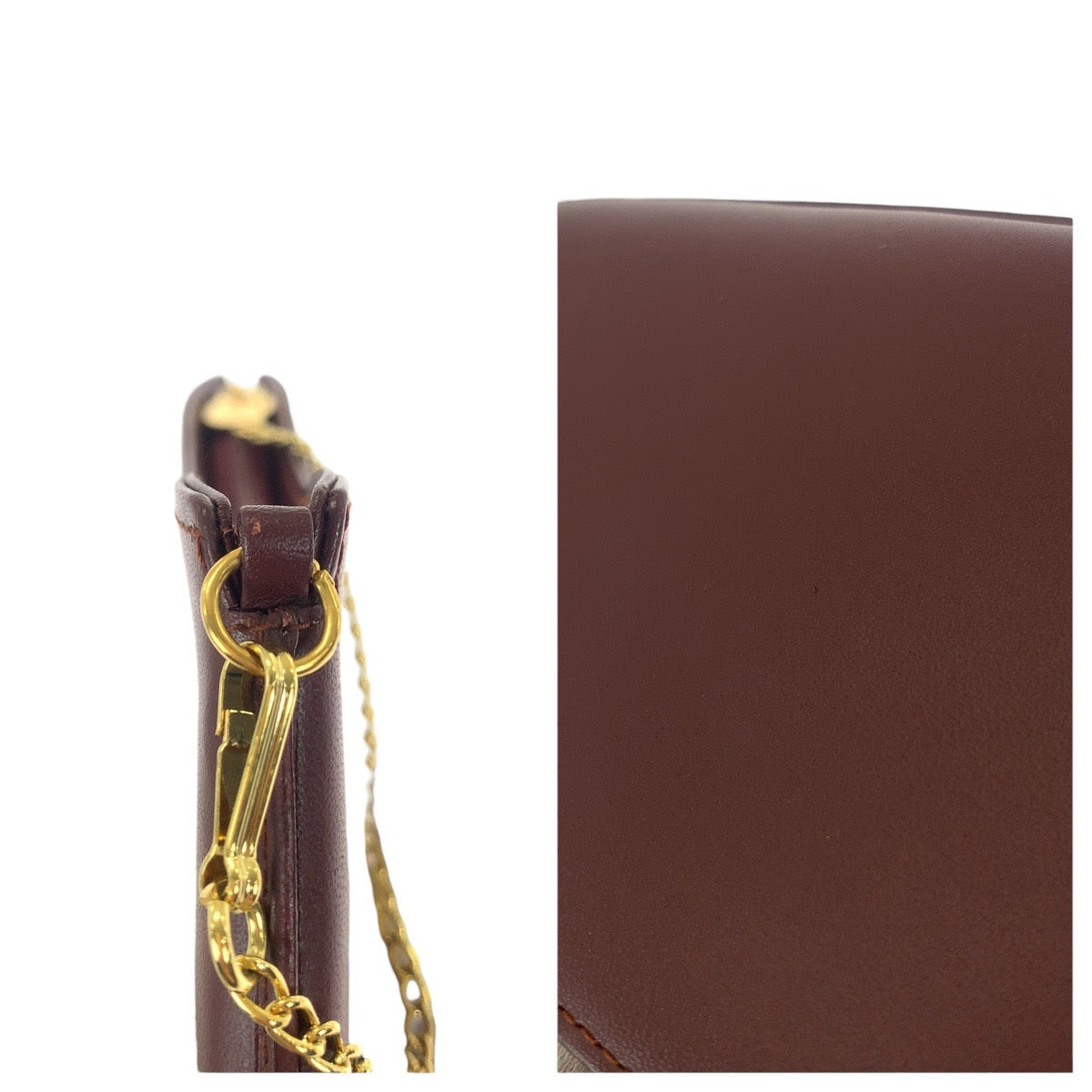 21310
CARTIER カルティエ マストライン ワインレッド ゴールド金具 レザー ハンドバッグ アクセサリーポーチ レディース A14