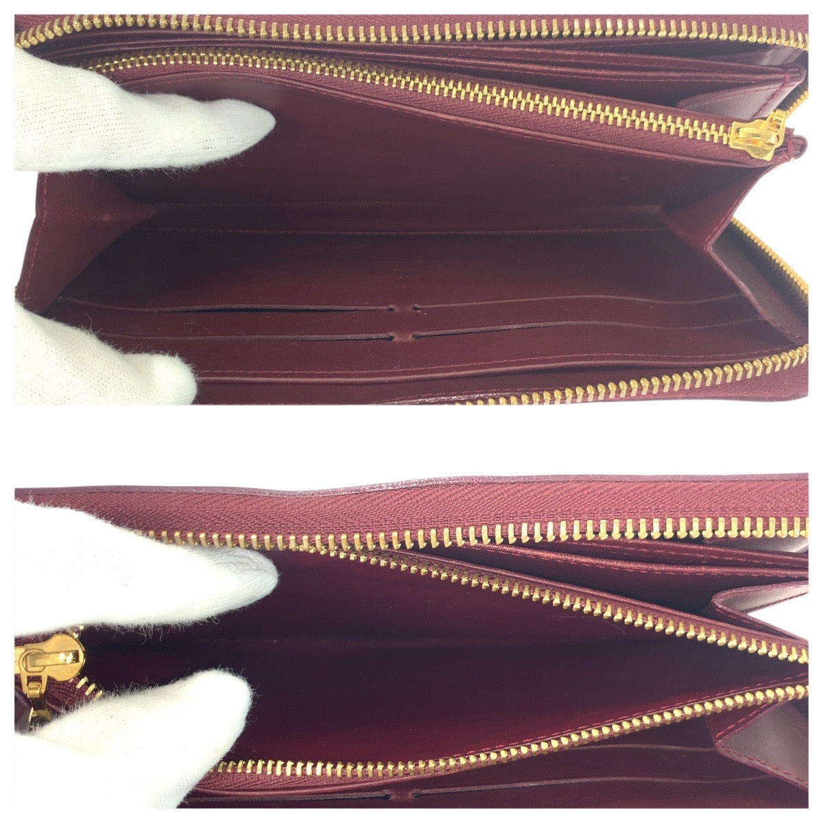 21311
LOUIS VUITTON ルイヴィトン モノグラム ジッピーウォレット ワインレッド ゴールド金具 ヴェルニ M93522 長財布 ラウンドファスナー レディース ABP14