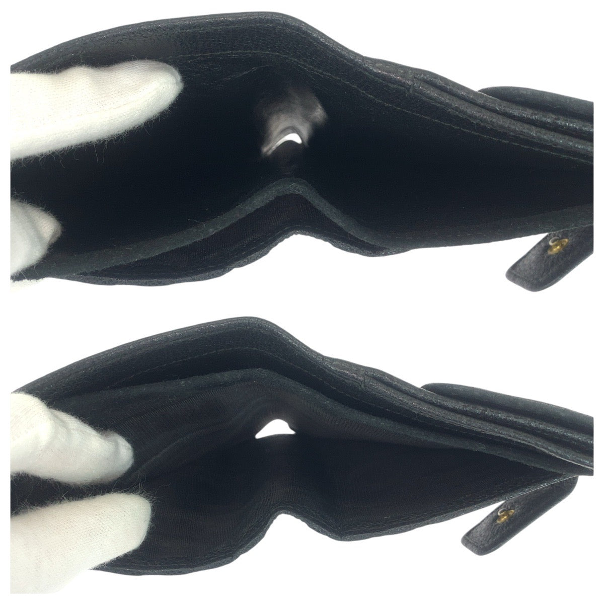 21312
GUCCI グッチ ヴィンテージ バンブー ブラック 黒 ゴールド金具 レザー / スエード 035 1137 1866 0 二つ折り財布 コンパクトウォレット レディース AB