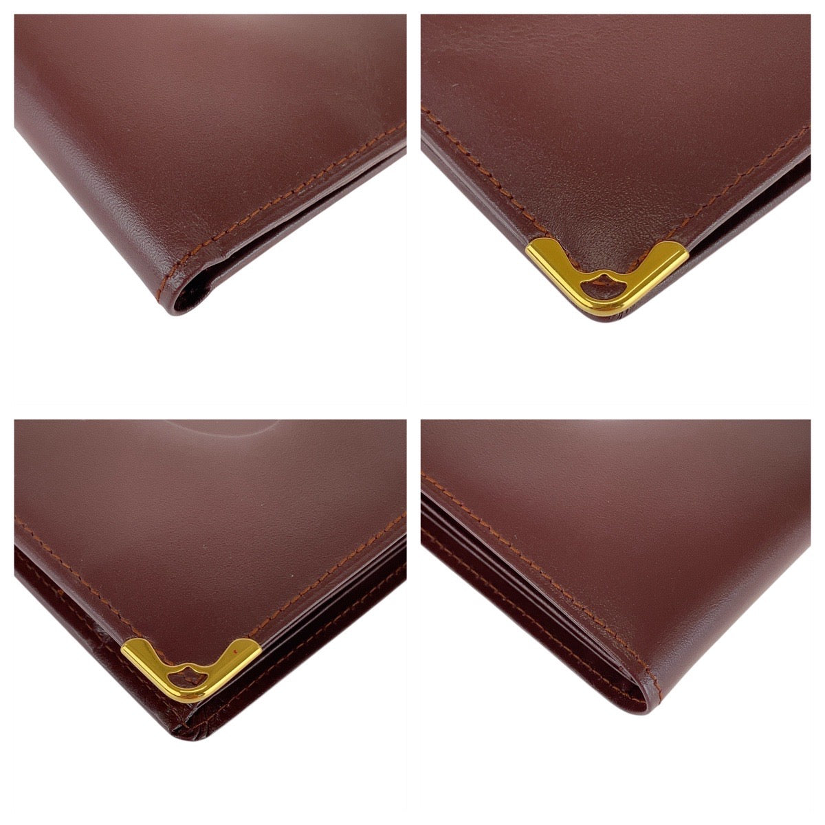 21314
CARTIER カルティエ マストライン ワインレッド ゴールド金具 レザー 折り財布 コンパクトウォレット 男女兼用 レディース ABP9