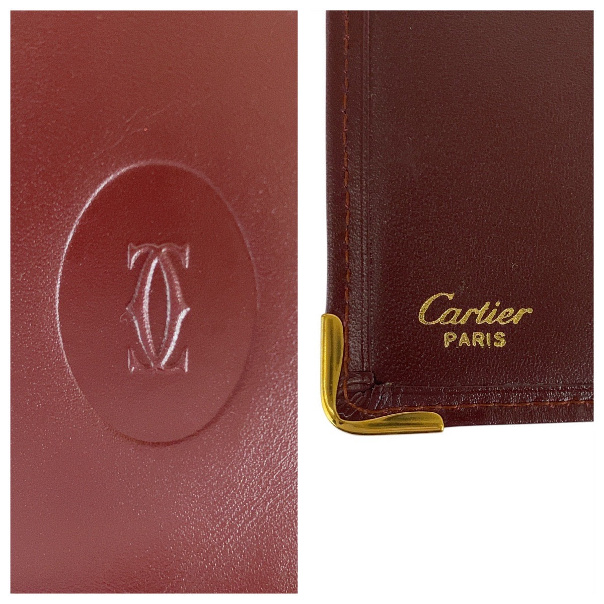 21314
CARTIER カルティエ マストライン ワインレッド ゴールド金具 レザー 折り財布 コンパクトウォレット 男女兼用 レディース ABP9