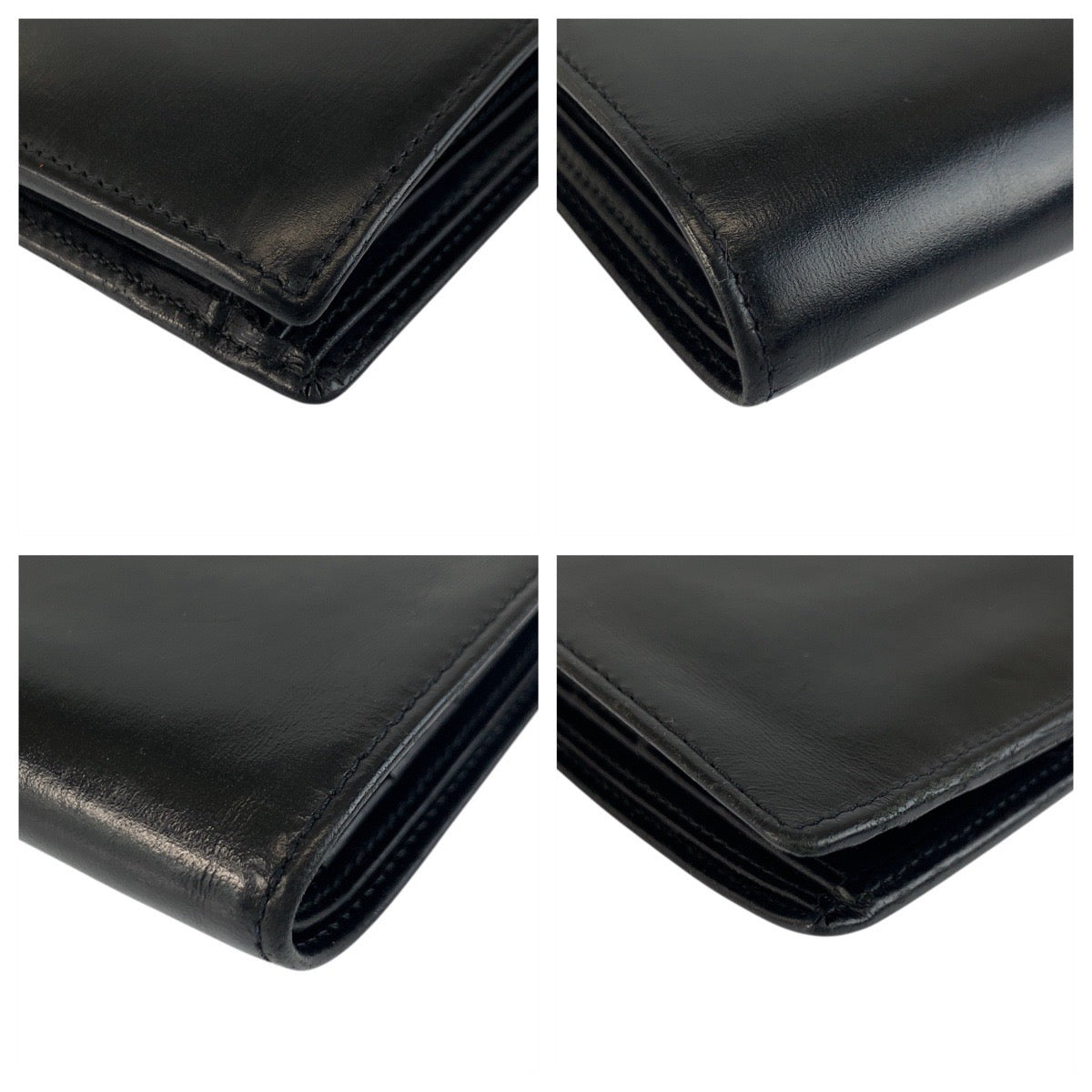 21315
CARTIER カルティエ パシャ ブラック 黒 シルバー金具 レザー 折り財布 コンパクトウォレット メンズ AB