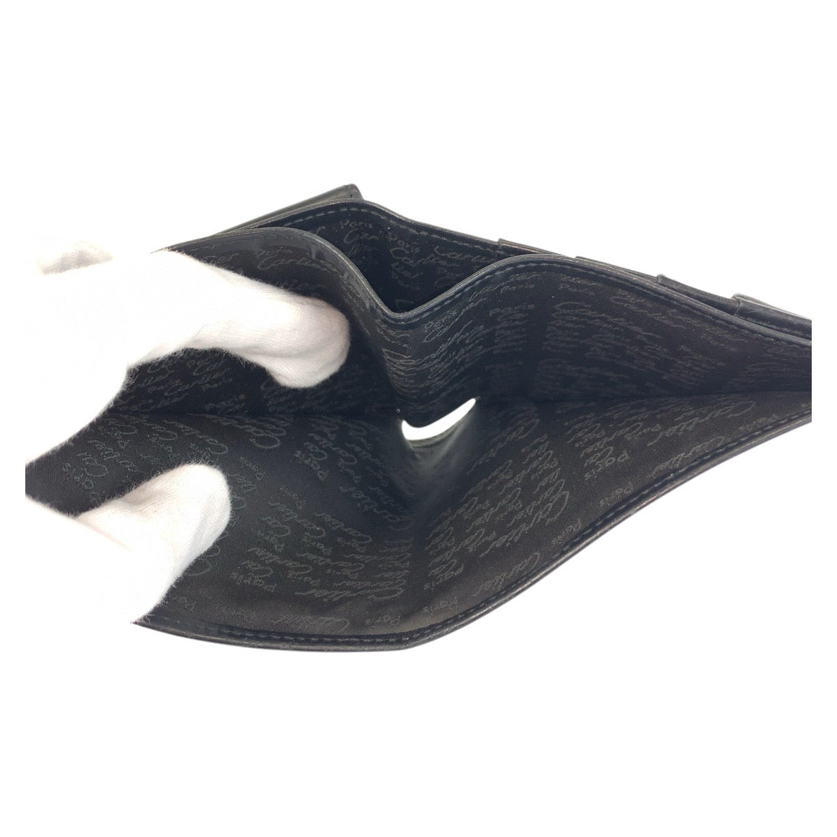 21315
CARTIER カルティエ パシャ ブラック 黒 シルバー金具 レザー 折り財布 コンパクトウォレット メンズ AB