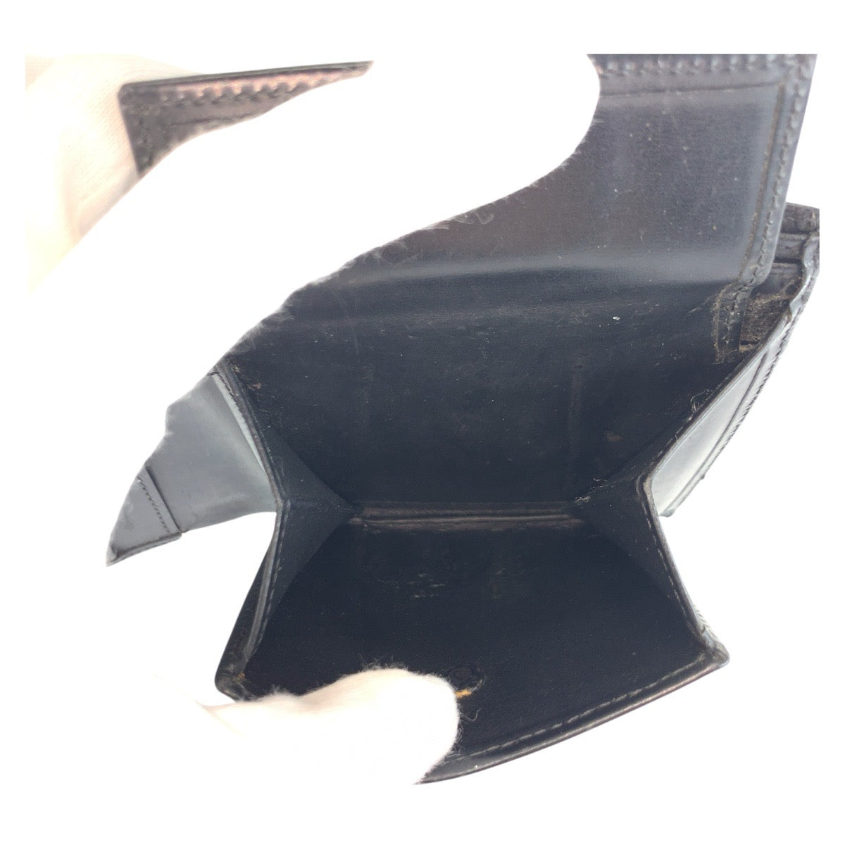 21315
CARTIER カルティエ パシャ ブラック 黒 シルバー金具 レザー 折り財布 コンパクトウォレット メンズ AB