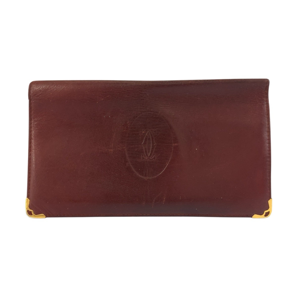 21318
CARTIER カルティエ ヴィンテージ マストライン ボルドー ゴールド金具 レザー 長財布 札入れ ロングウォレット メンズ AB