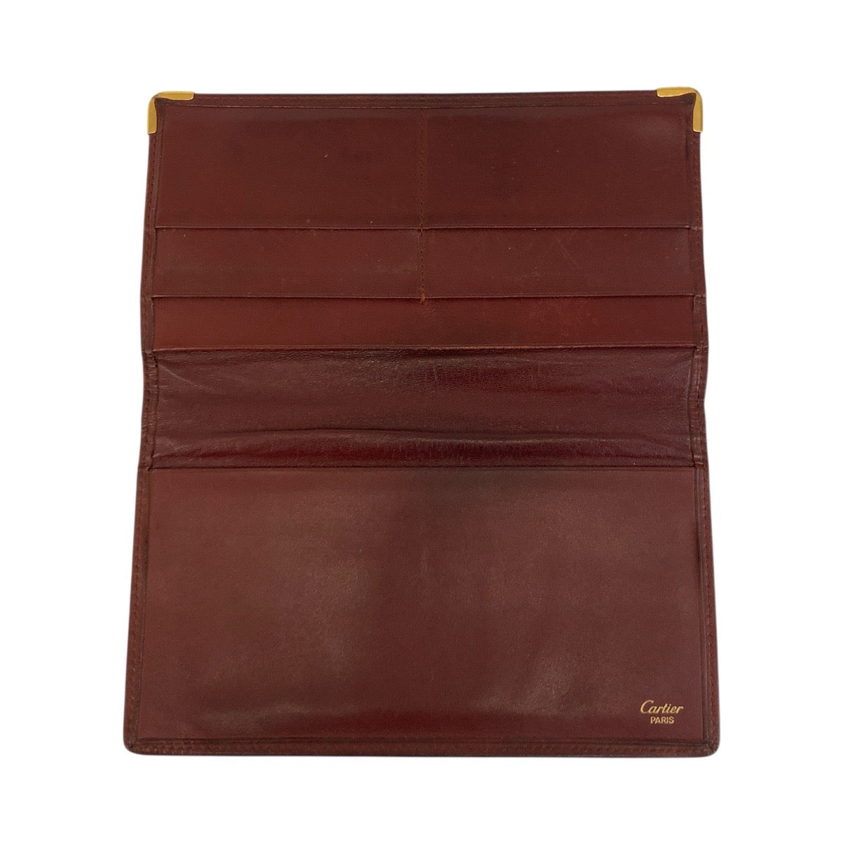 21318
CARTIER カルティエ ヴィンテージ マストライン ボルドー ゴールド金具 レザー 長財布 札入れ ロングウォレット メンズ AB