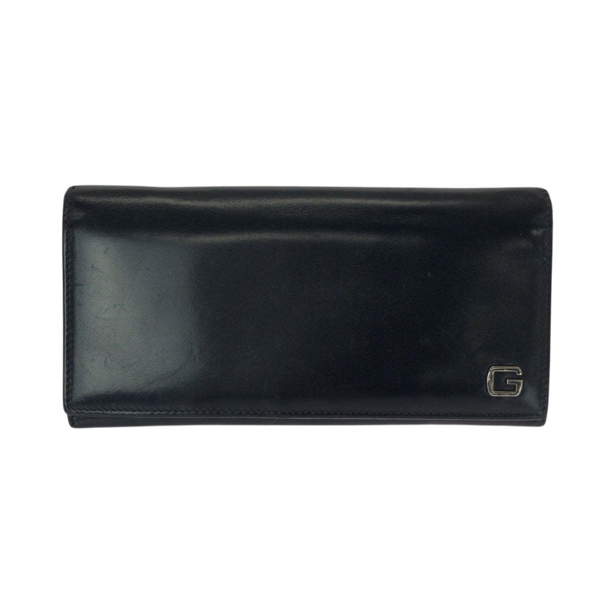 21319
GUCCI グッチ ヴィンテージ ブラック 黒 シルバー金具 レザー 162841 長財布 ロングウォレット メンズ AB