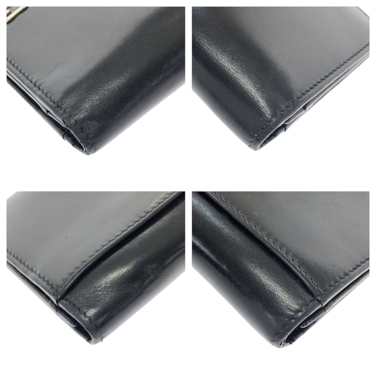 21319
GUCCI グッチ ヴィンテージ ブラック 黒 シルバー金具 レザー 162841 長財布 ロングウォレット メンズ AB