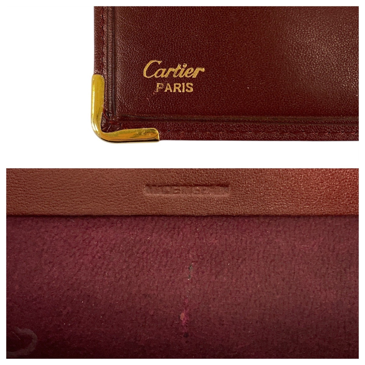21320
CARTIER カルティエ マストライン ワインレッド ゴールド金具 レザー 札入れ 長財布 ロングウォレット メンズ AB
