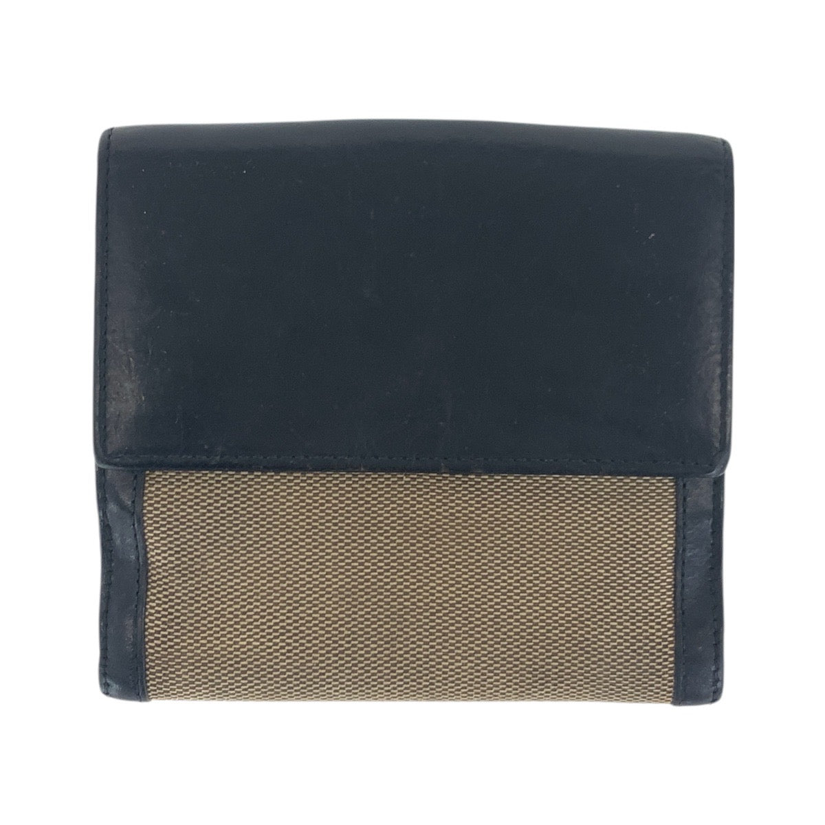 21321
GUCCI グッチ ヴィンテージ ベージュ 黒 シルバー金具 GGキャンバス / レザー 035.2778.2100 折り財布 コンパクトウォレット レディース AB