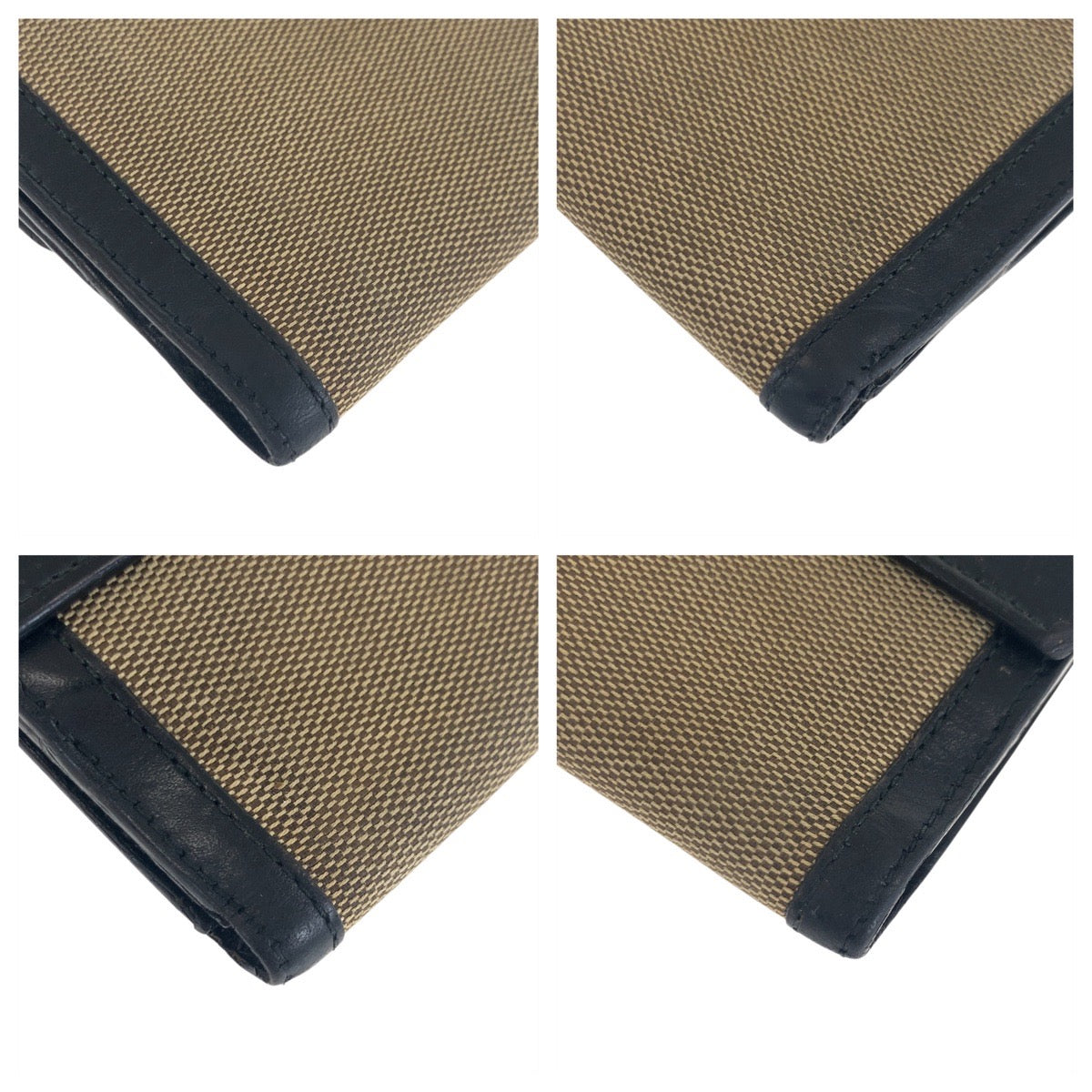 21321
GUCCI グッチ ヴィンテージ ベージュ 黒 シルバー金具 GGキャンバス / レザー 035.2778.2100 折り財布 コンパクトウォレット レディース AB