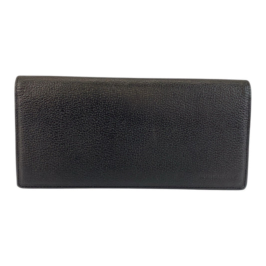 21325
BURBERRY バーバリー チェック柄 ブラック 黒 レザー / キャンバス 札入れ ロングウォレット メンズ ABP