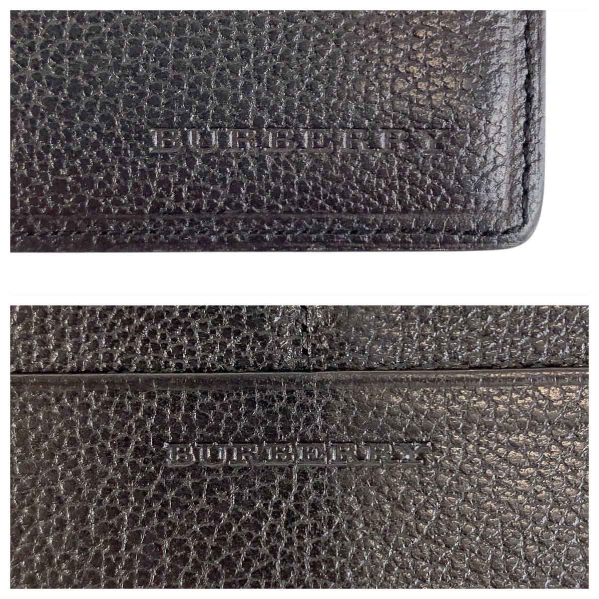 21325
BURBERRY バーバリー チェック柄 ブラック 黒 レザー / キャンバス 札入れ ロングウォレット メンズ ABP