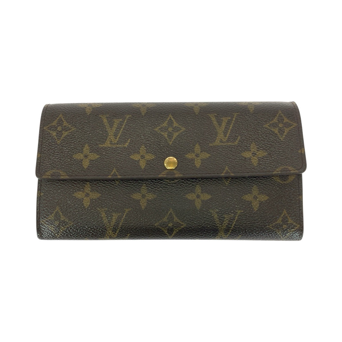 21332
LOUIS VUITTON ルイヴィトン モノグラム ポルトフォイユ ブラウン ゴールド金具 PVC 長財布 ロングウォレット レディース AB