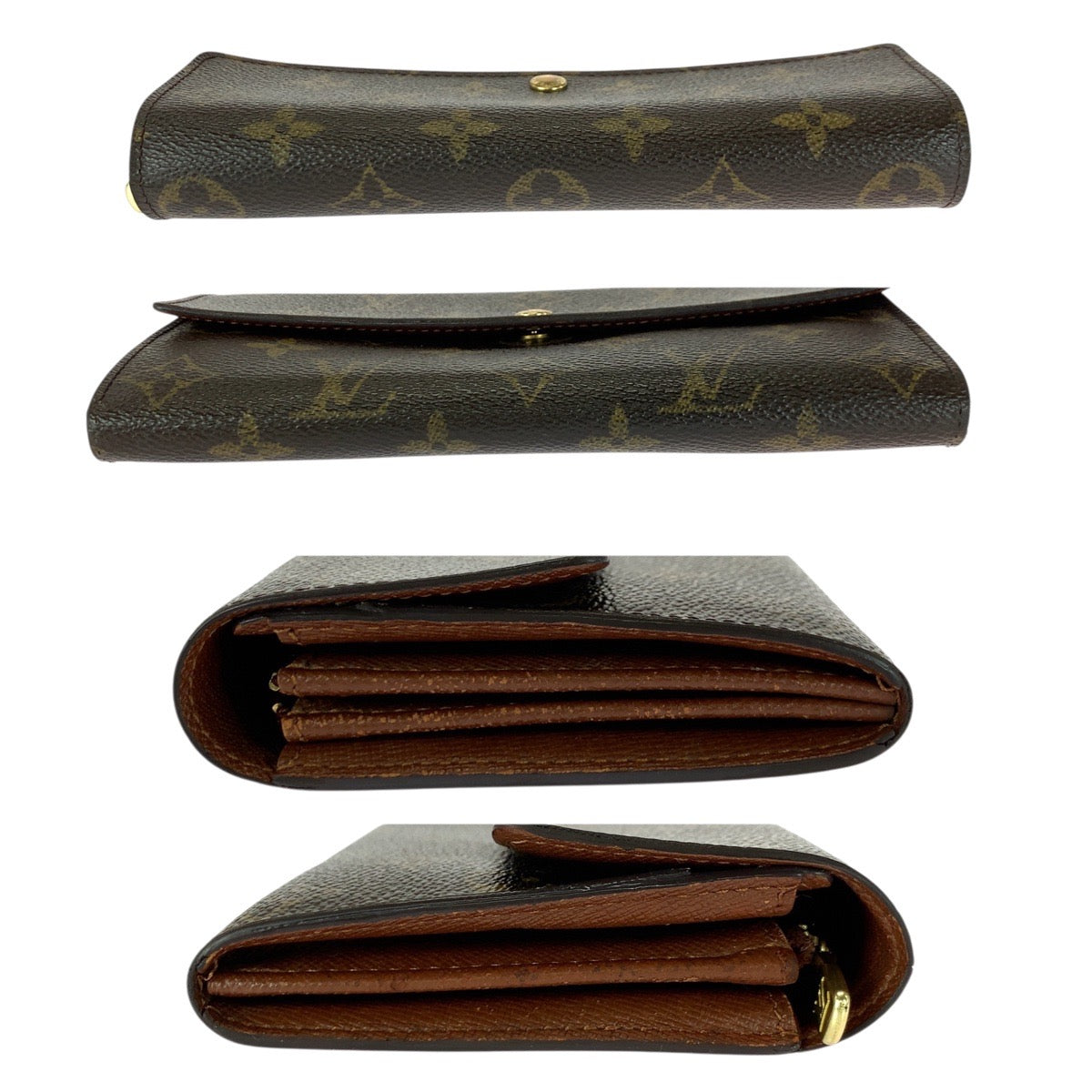 21332
LOUIS VUITTON ルイヴィトン モノグラム ポルトフォイユ ブラウン ゴールド金具 PVC 長財布 ロングウォレット レディース AB