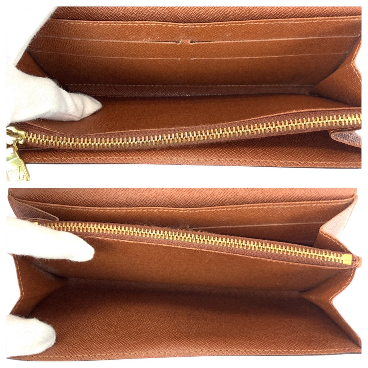 21332
LOUIS VUITTON ルイヴィトン モノグラム ポルトフォイユ ブラウン ゴールド金具 PVC 長財布 ロングウォレット レディース AB