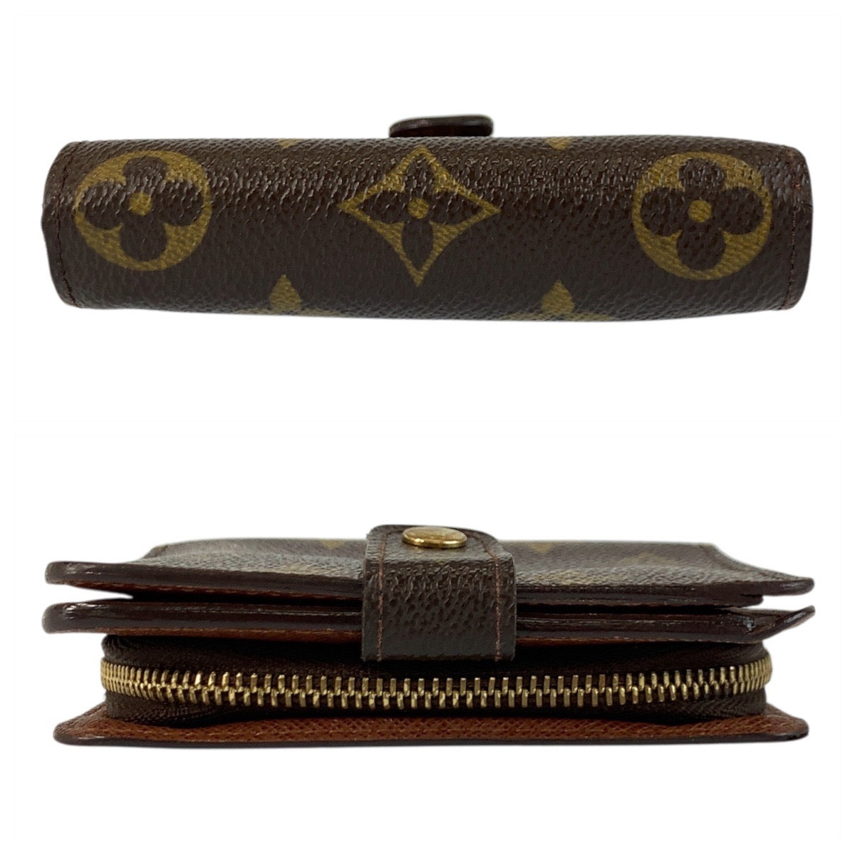 21334
LOUIS VUITTON ルイヴィトン モノグラム コンパクトジップ ブラウン ゴールド金具 PVC M61667 折り財布 コンパクトウォレット レディース AB