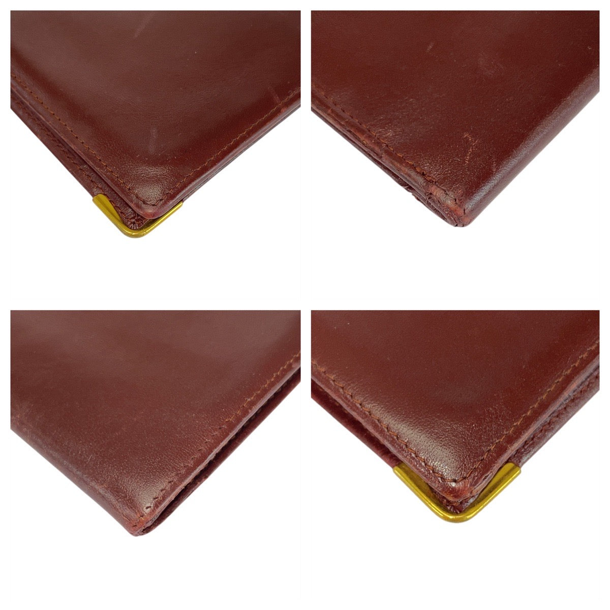 21336
CARTIER カルティエ ヴィンテージ マストライン ワインレッド ゴールド金具 レザー 折り財布 コンパクトウォレット メンズ AB6