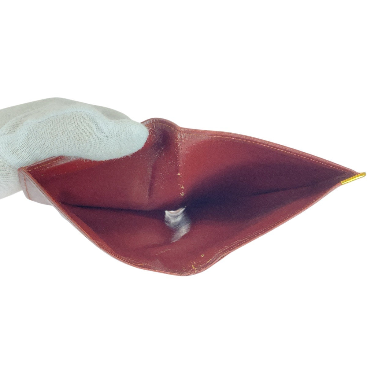 21336
CARTIER カルティエ ヴィンテージ マストライン ワインレッド ゴールド金具 レザー 折り財布 コンパクトウォレット メンズ AB6