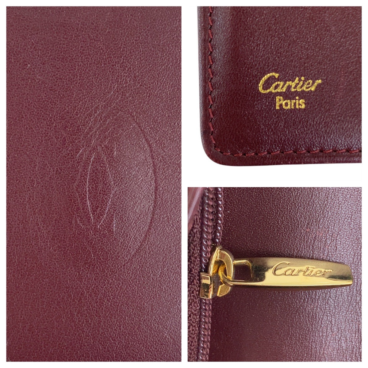 21338
CARTIER カルティエ マストライン ワインレッド ゴールド金具 レザー 長財布 ロングウォレット レディース AB