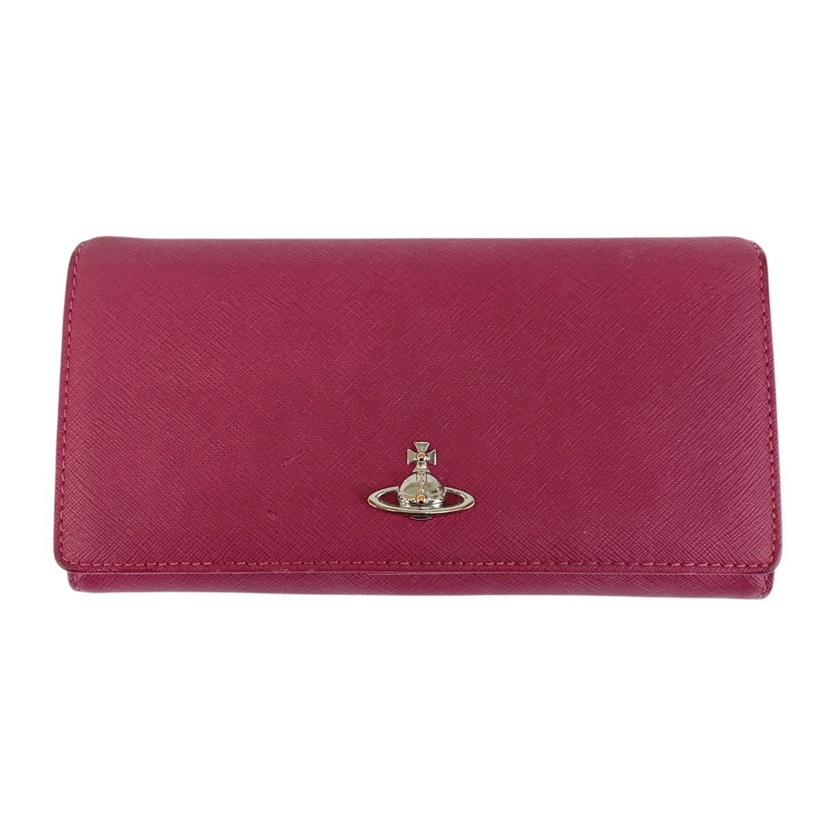 21339
Vivienne Westwood ヴィヴィアンウエストウッド ピンク シルバー金具 レザー 長財布 ロングウォレット レディース AB