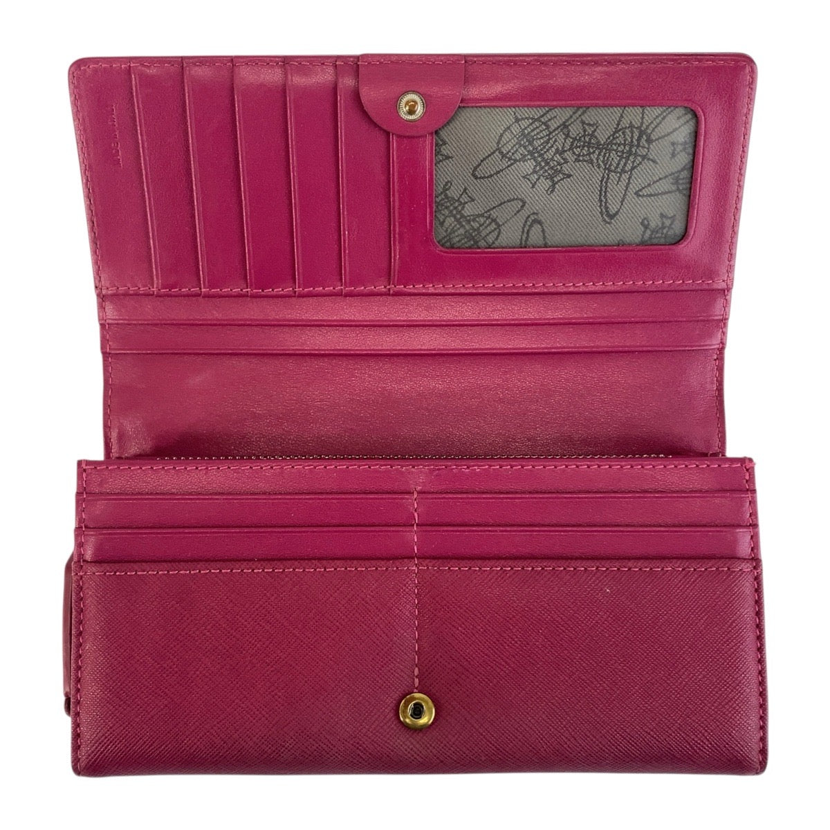 21339
Vivienne Westwood ヴィヴィアンウエストウッド ピンク シルバー金具 レザー 長財布 ロングウォレット レディース AB