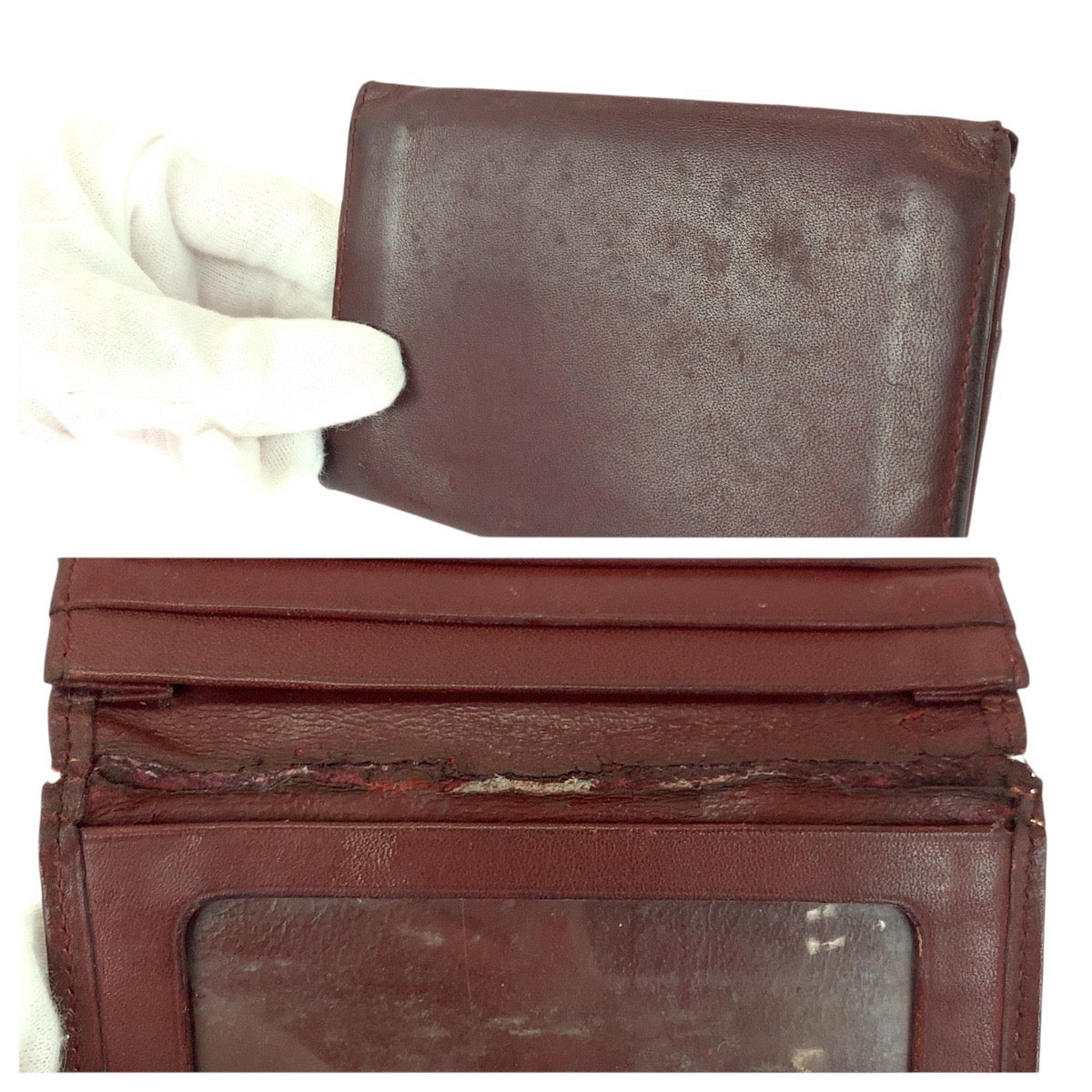 21340
CARTIER カルティエ マストライン ワインレッド ゴールド金具 レザー カードケース パスケース レディース B