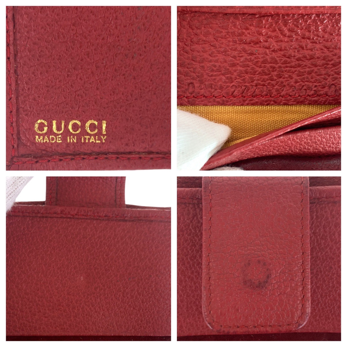 21341
GUCCI グッチ ヴィンテージ バンブー レッド ピンク ゴールド金具 レザー / バンブー 035.2778.1865 折り財布 コンパクトウォレット レディース B