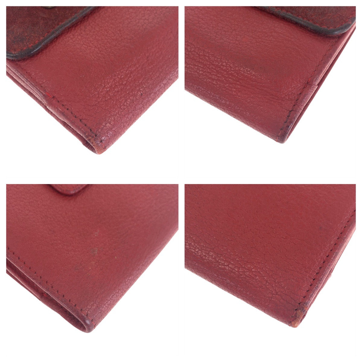 21341
GUCCI グッチ ヴィンテージ バンブー レッド ピンク ゴールド金具 レザー / バンブー 035.2778.1865 折り財布 コンパクトウォレット レディース B