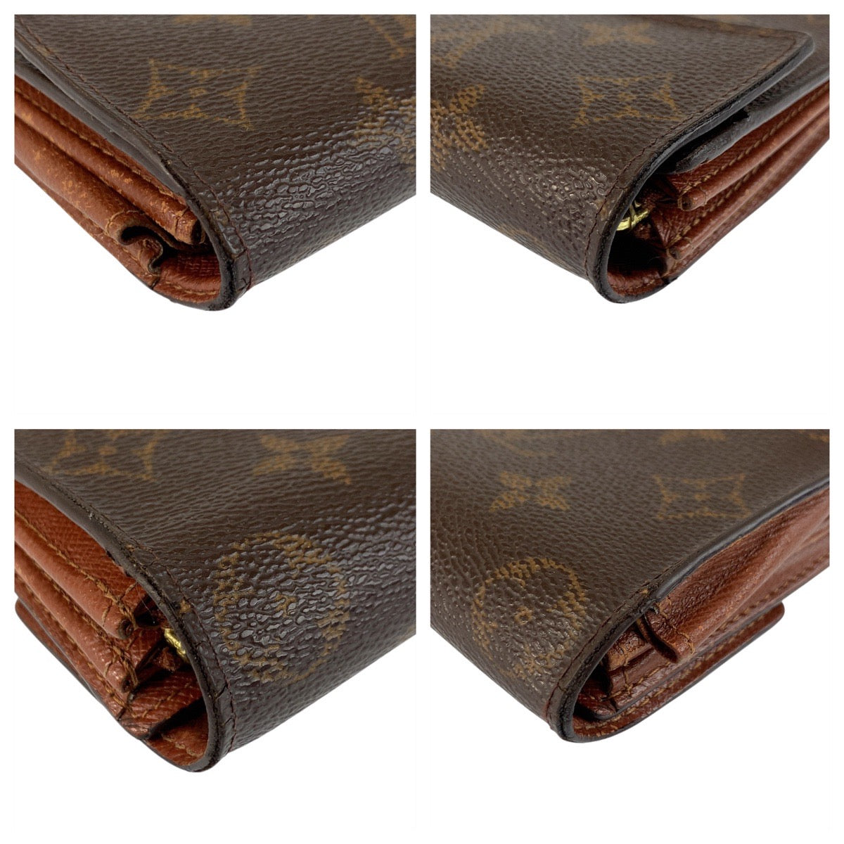 21343
LOUIS VUITTON ルイヴィトン モノグラム ポシェット ポルトモネ クレディ ブラウン ゴールド金具 PVC M61723 長財布 ロングウォレット レディース AB