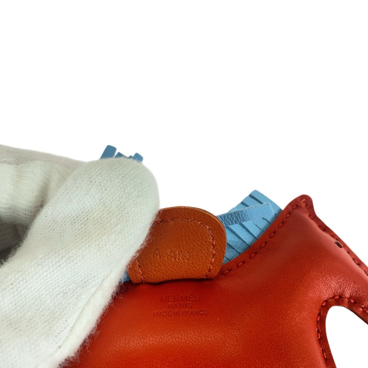 21376
HERMES エルメス ロデオ ペガサスPM レッド ブラウン ライトブルー アニョーミロ / スイフト キーホルダー バッグチャーム A刻印 レディース A50