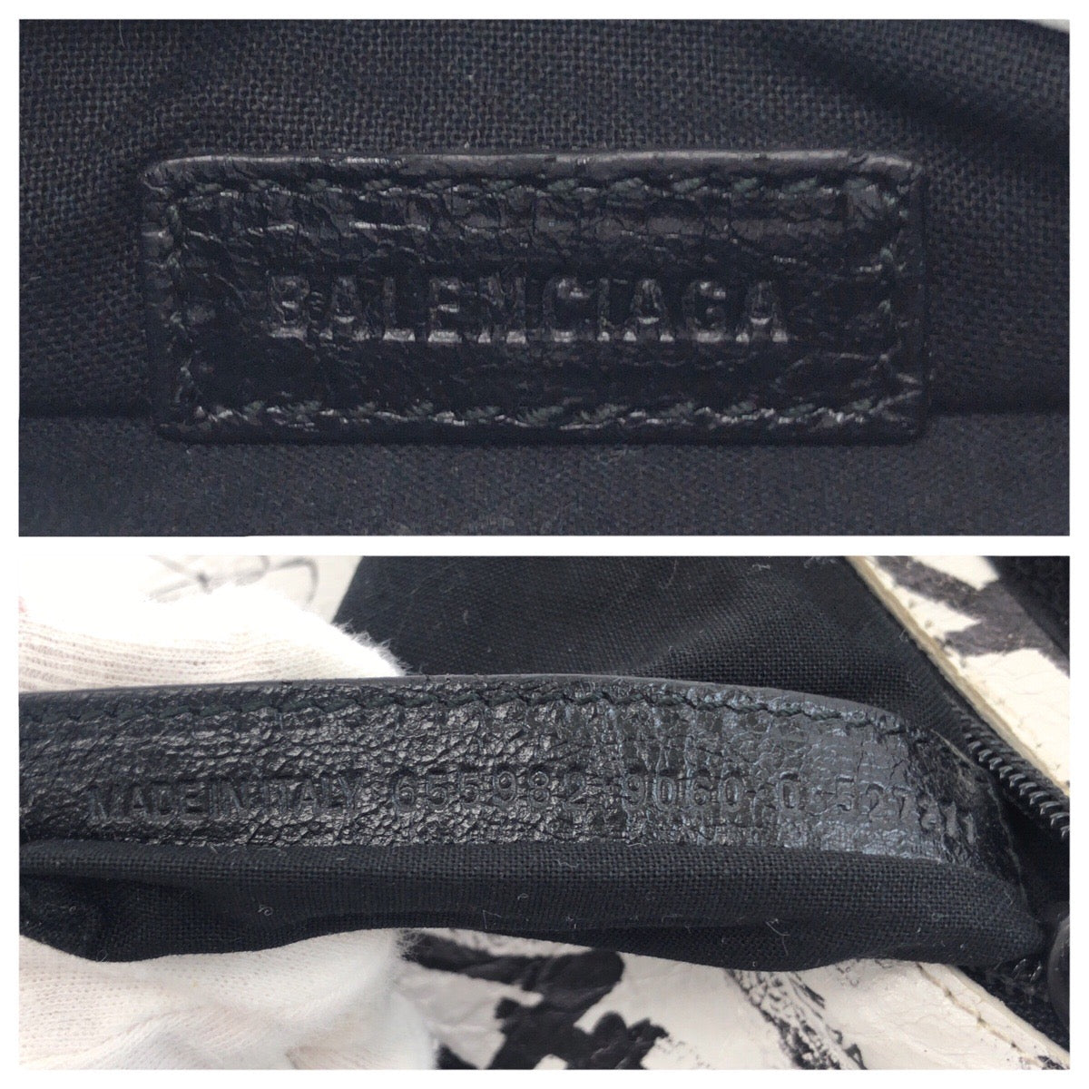 21377
BALENCIAGA バレンシアガ グラフィティ エクスプローラー ホワイト ブラック レザー 655982 ショルダーバッグ ポシェット レディース ABP45