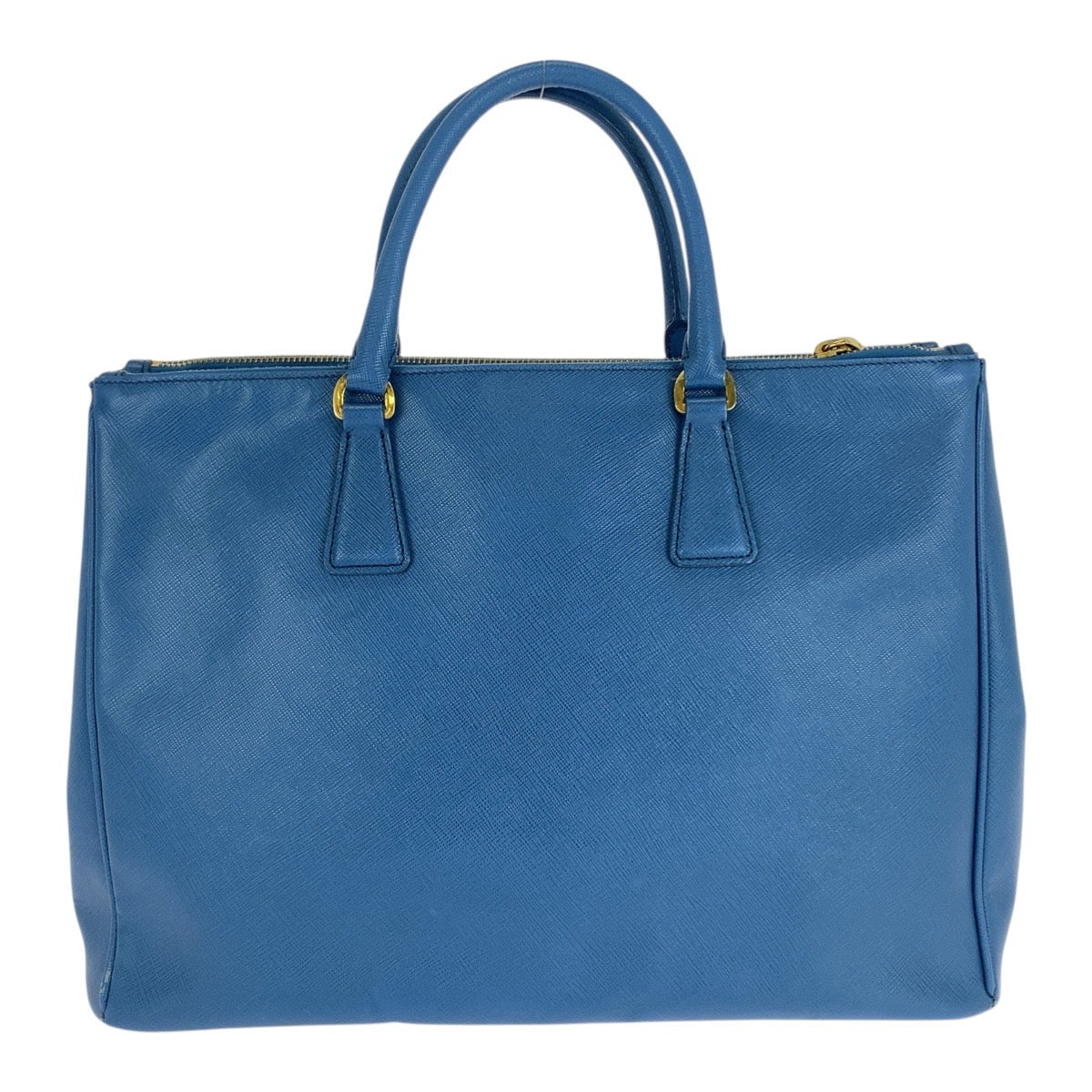 21378
PRADA Galleria Saffiano Triangle Logo Plate Blue Gold Hardware Leather Tote Bag Handbag Women's AB56