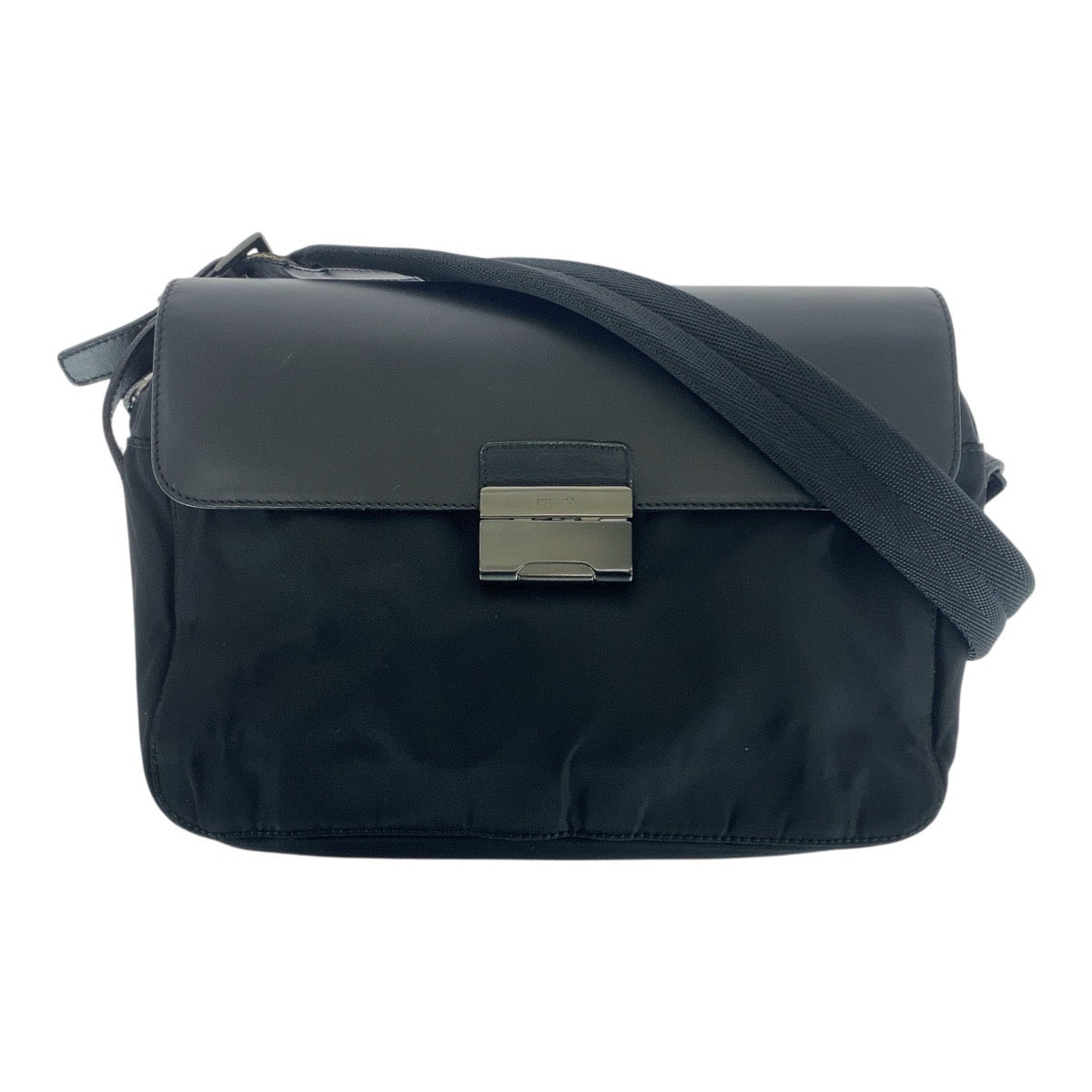 21379
PRADA プラダ テスート ブラック 黒 ガンメタ金具 ナイロン / レザー ショルダーバッグ メッセンジャーバッグ レディース ABP42