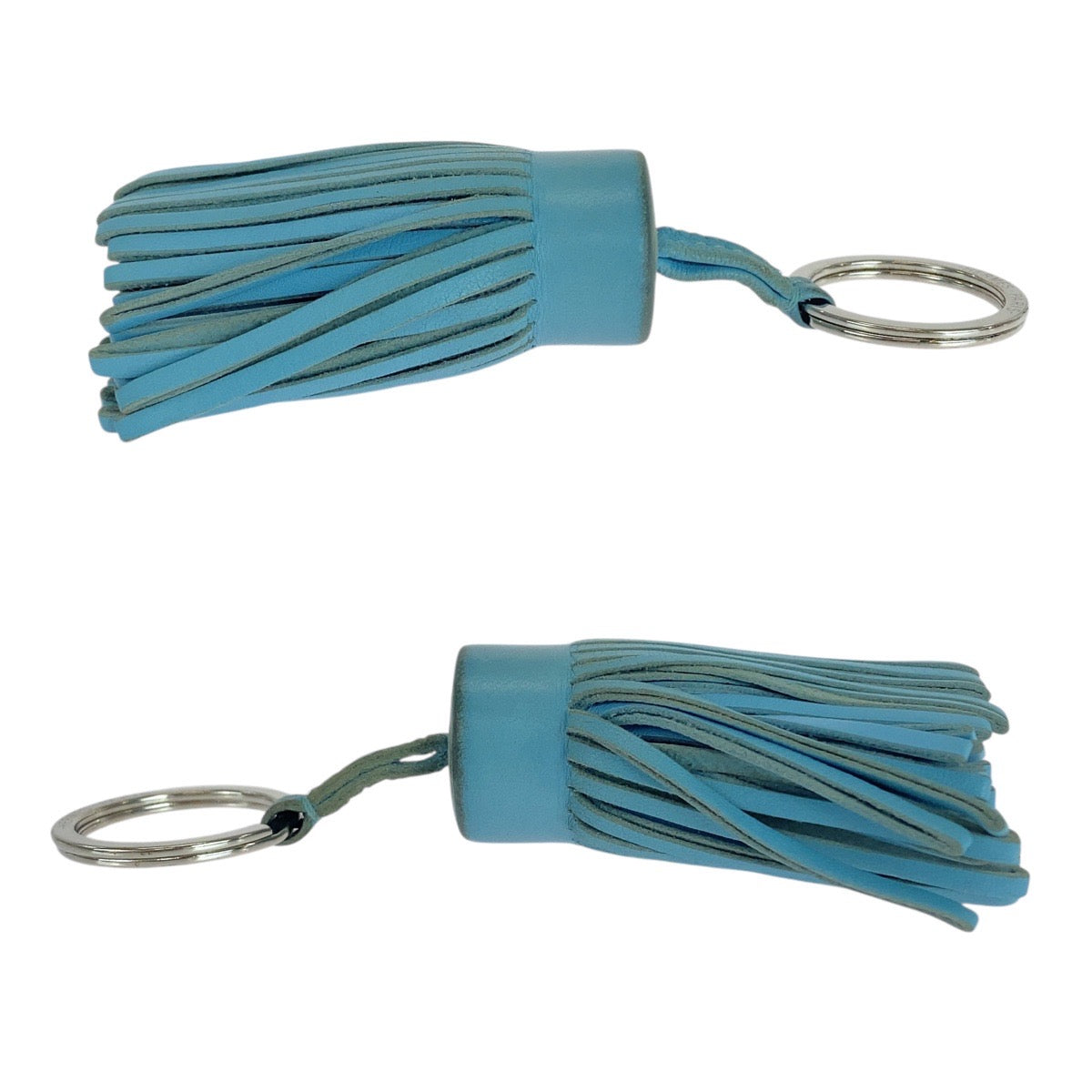 21380
HERMES エルメス カルメン ライトブルー シルバー金具 アニョーミロ キーホルダー チャーム レディース ABP21